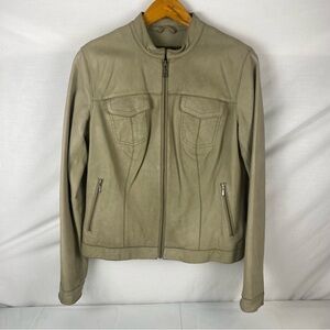 Eddie Bauer women's tan super soft lamb leather jacket medium